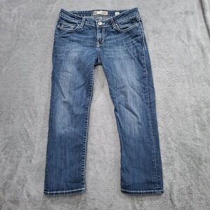 BKE Stella Low Rise Crop Jeans Size 29 Medium Wash Women's Denim Thick Stitch